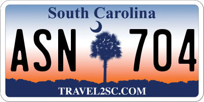 SC license plate ASN704