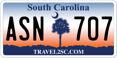 SC license plate ASN707