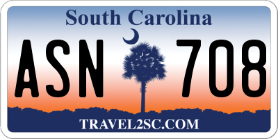 SC license plate ASN708