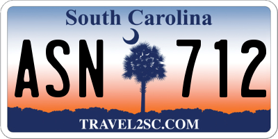 SC license plate ASN712