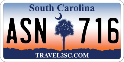 SC license plate ASN716