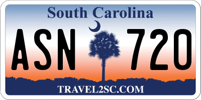 SC license plate ASN720