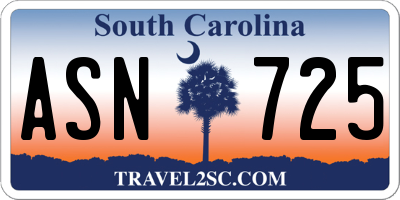 SC license plate ASN725