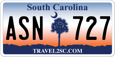 SC license plate ASN727