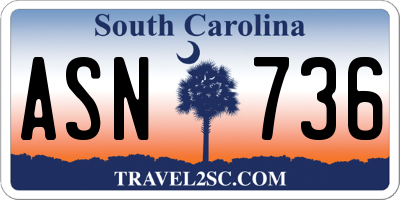 SC license plate ASN736