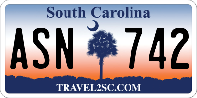 SC license plate ASN742