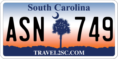 SC license plate ASN749