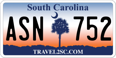 SC license plate ASN752