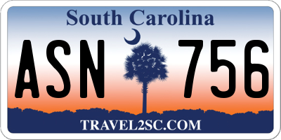 SC license plate ASN756