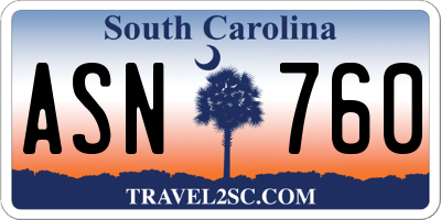 SC license plate ASN760