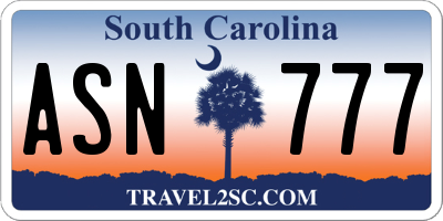 SC license plate ASN777