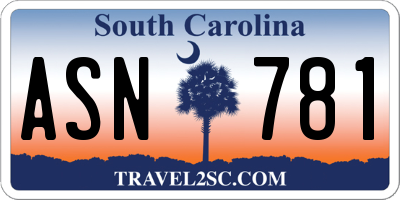 SC license plate ASN781
