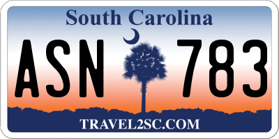SC license plate ASN783