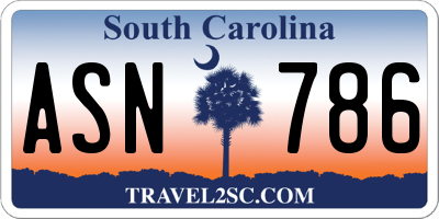SC license plate ASN786
