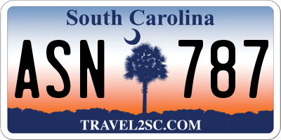 SC license plate ASN787