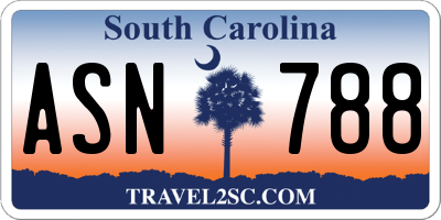 SC license plate ASN788
