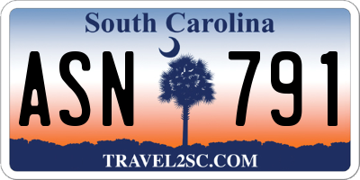 SC license plate ASN791