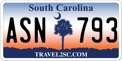 SC license plate ASN793