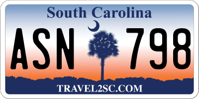 SC license plate ASN798
