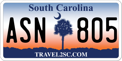 SC license plate ASN805