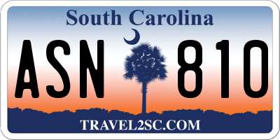 SC license plate ASN810