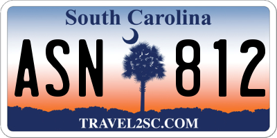 SC license plate ASN812