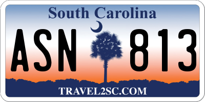 SC license plate ASN813