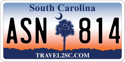 SC license plate ASN814