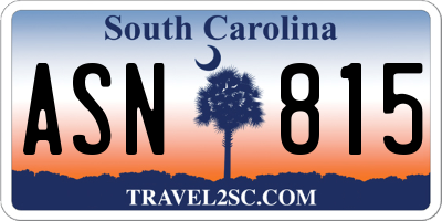 SC license plate ASN815