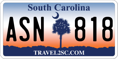 SC license plate ASN818