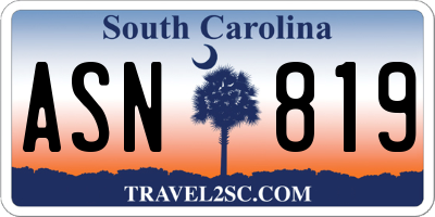 SC license plate ASN819