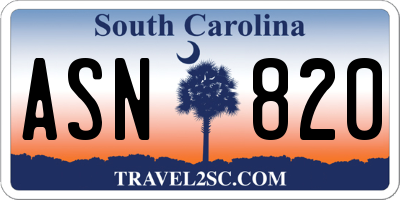 SC license plate ASN820