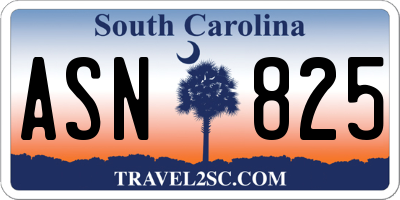 SC license plate ASN825