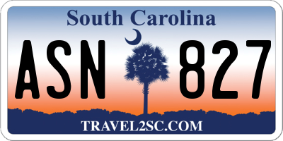SC license plate ASN827