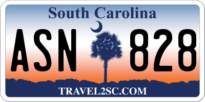 SC license plate ASN828