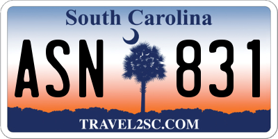 SC license plate ASN831