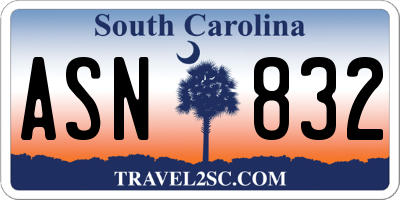 SC license plate ASN832