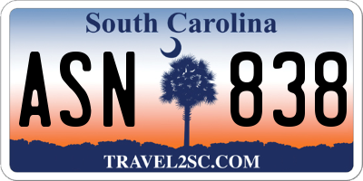 SC license plate ASN838