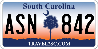 SC license plate ASN842