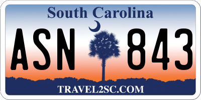SC license plate ASN843