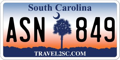 SC license plate ASN849