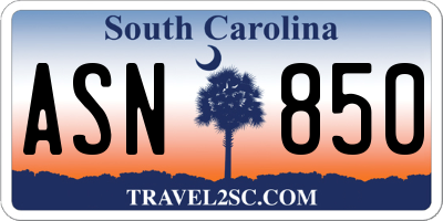 SC license plate ASN850