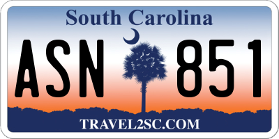 SC license plate ASN851