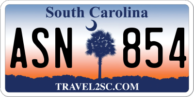 SC license plate ASN854