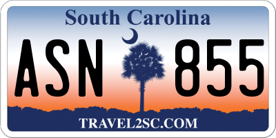 SC license plate ASN855