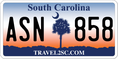SC license plate ASN858