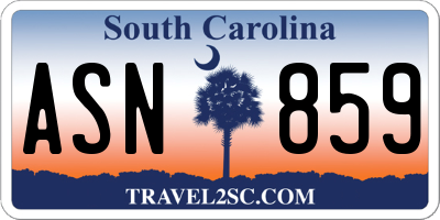 SC license plate ASN859