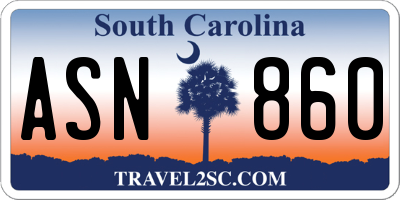 SC license plate ASN860