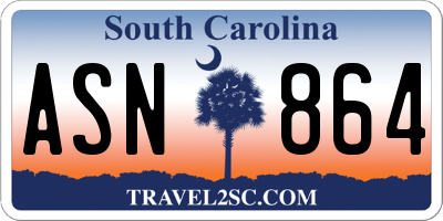 SC license plate ASN864