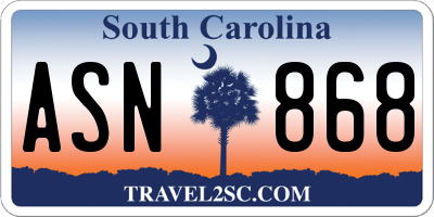 SC license plate ASN868
